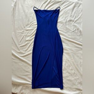 vintage 90s/y2k early 2000s windsor royal blue midi/maxi length stretchy dress.